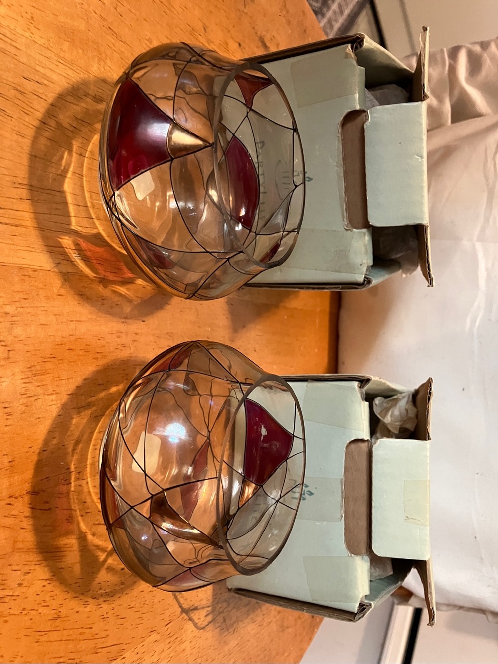 New.  Set of 2  Partylite glass mosaic style small 3” votive holders - Picture 2 of 11